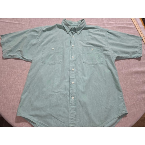 Eddie Bauer Other - Eddie Bauer‎ Mens XL Short Sleeve Button Down Shirt Green Cotton